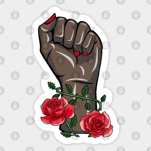 Feminism Fist! Sticker by sparkling-in-silence